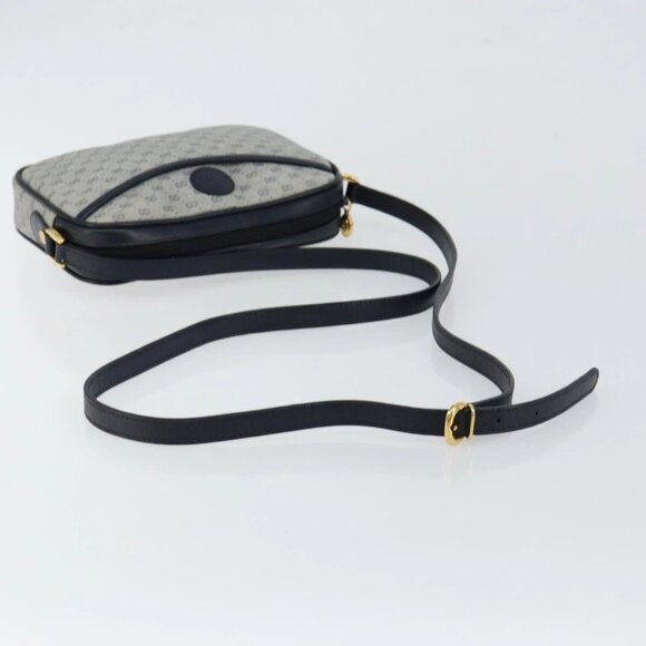 GUCCI Micro GG Supreme Shoulder Bag PVC Navy Gold - Picture 6 of 15